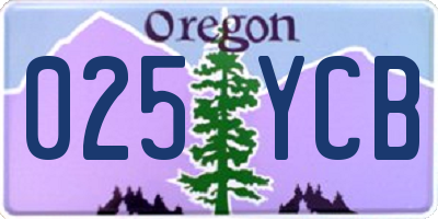 OR license plate 025YCB