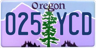 OR license plate 025YCD