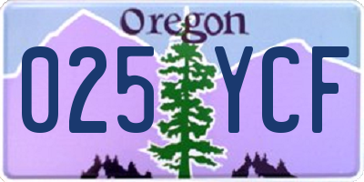 OR license plate 025YCF
