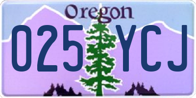 OR license plate 025YCJ