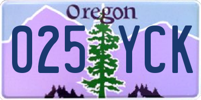 OR license plate 025YCK