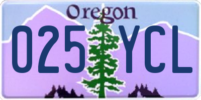 OR license plate 025YCL