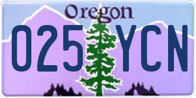 OR license plate 025YCN