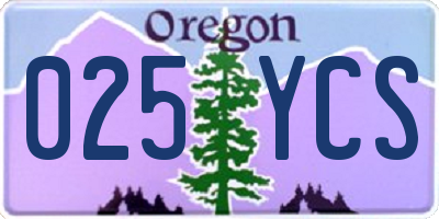 OR license plate 025YCS
