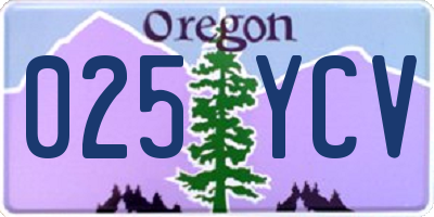 OR license plate 025YCV