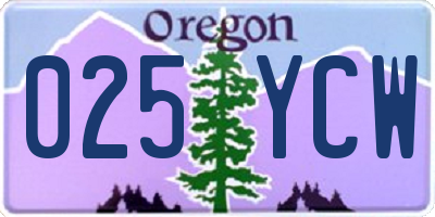 OR license plate 025YCW