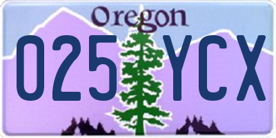 OR license plate 025YCX