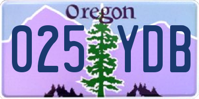 OR license plate 025YDB