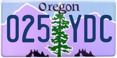 OR license plate 025YDC