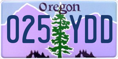 OR license plate 025YDD