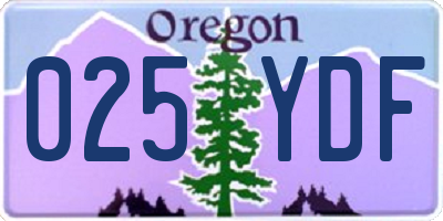 OR license plate 025YDF