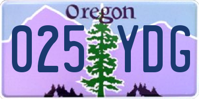 OR license plate 025YDG