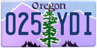 OR license plate 025YDI