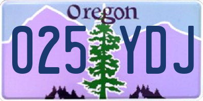 OR license plate 025YDJ
