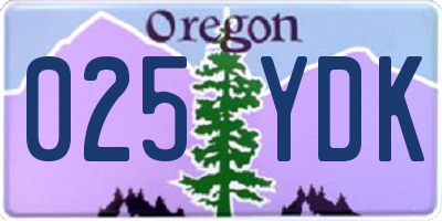 OR license plate 025YDK