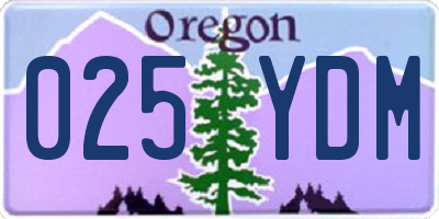OR license plate 025YDM