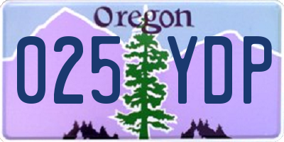 OR license plate 025YDP