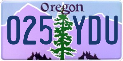 OR license plate 025YDU