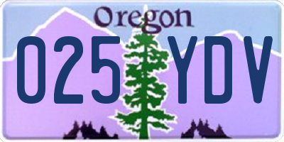 OR license plate 025YDV