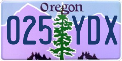 OR license plate 025YDX
