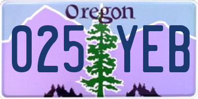 OR license plate 025YEB