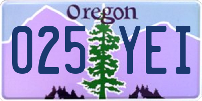 OR license plate 025YEI