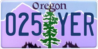 OR license plate 025YER