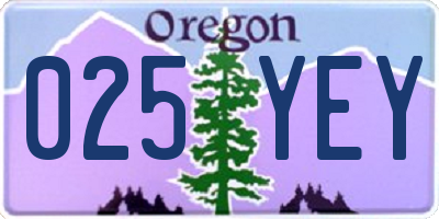 OR license plate 025YEY