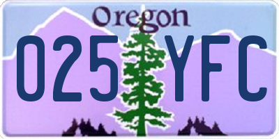 OR license plate 025YFC