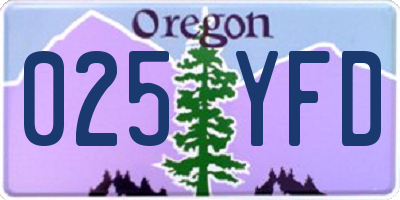 OR license plate 025YFD