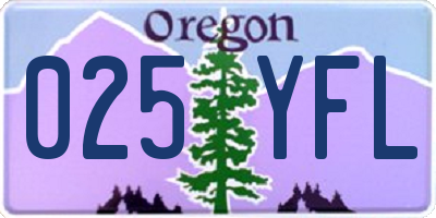 OR license plate 025YFL