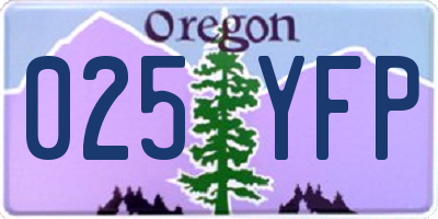 OR license plate 025YFP