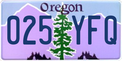 OR license plate 025YFQ