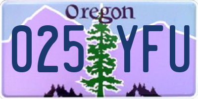 OR license plate 025YFU