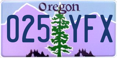 OR license plate 025YFX