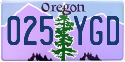 OR license plate 025YGD