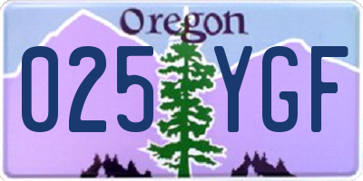 OR license plate 025YGF