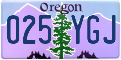 OR license plate 025YGJ