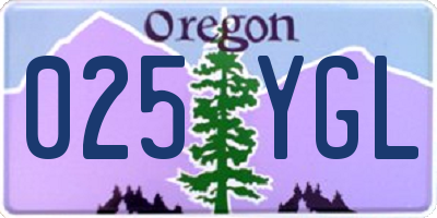 OR license plate 025YGL