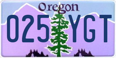 OR license plate 025YGT