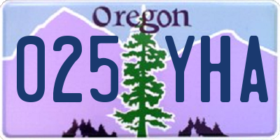 OR license plate 025YHA