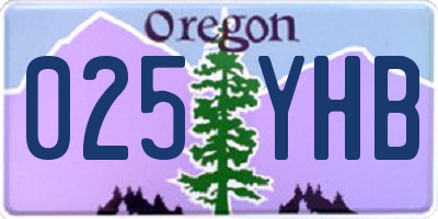 OR license plate 025YHB