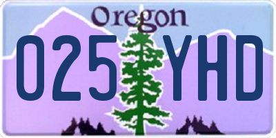 OR license plate 025YHD