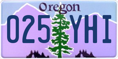 OR license plate 025YHI