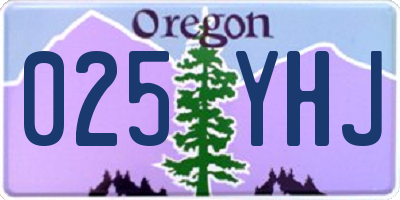 OR license plate 025YHJ