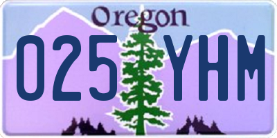 OR license plate 025YHM