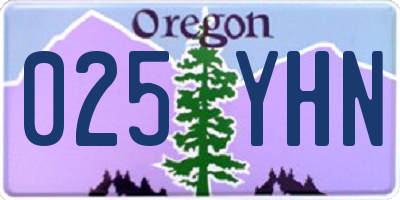 OR license plate 025YHN