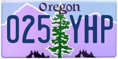 OR license plate 025YHP