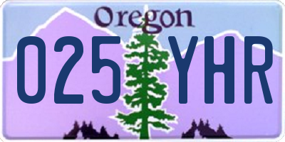 OR license plate 025YHR
