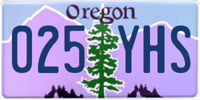 OR license plate 025YHS